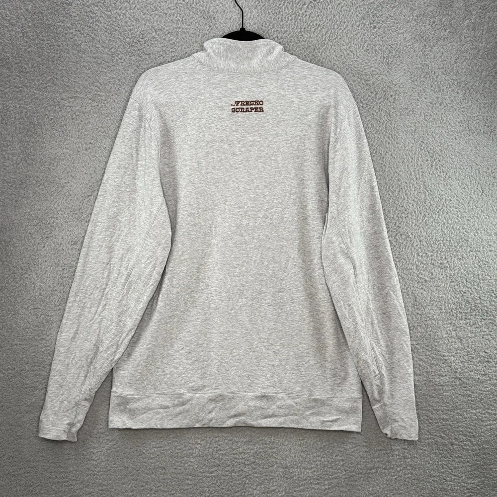 B.Draddy 1/4 Zip Pullover Long Sleeve Gray Sweater Men Size Large Fresno Scraper